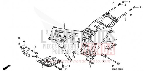 CARROSSERIE DE CHASSIS XR100RY de 2000